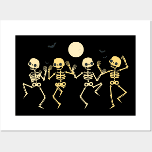 Halloween Party Dancing Skeleton Posters and Art